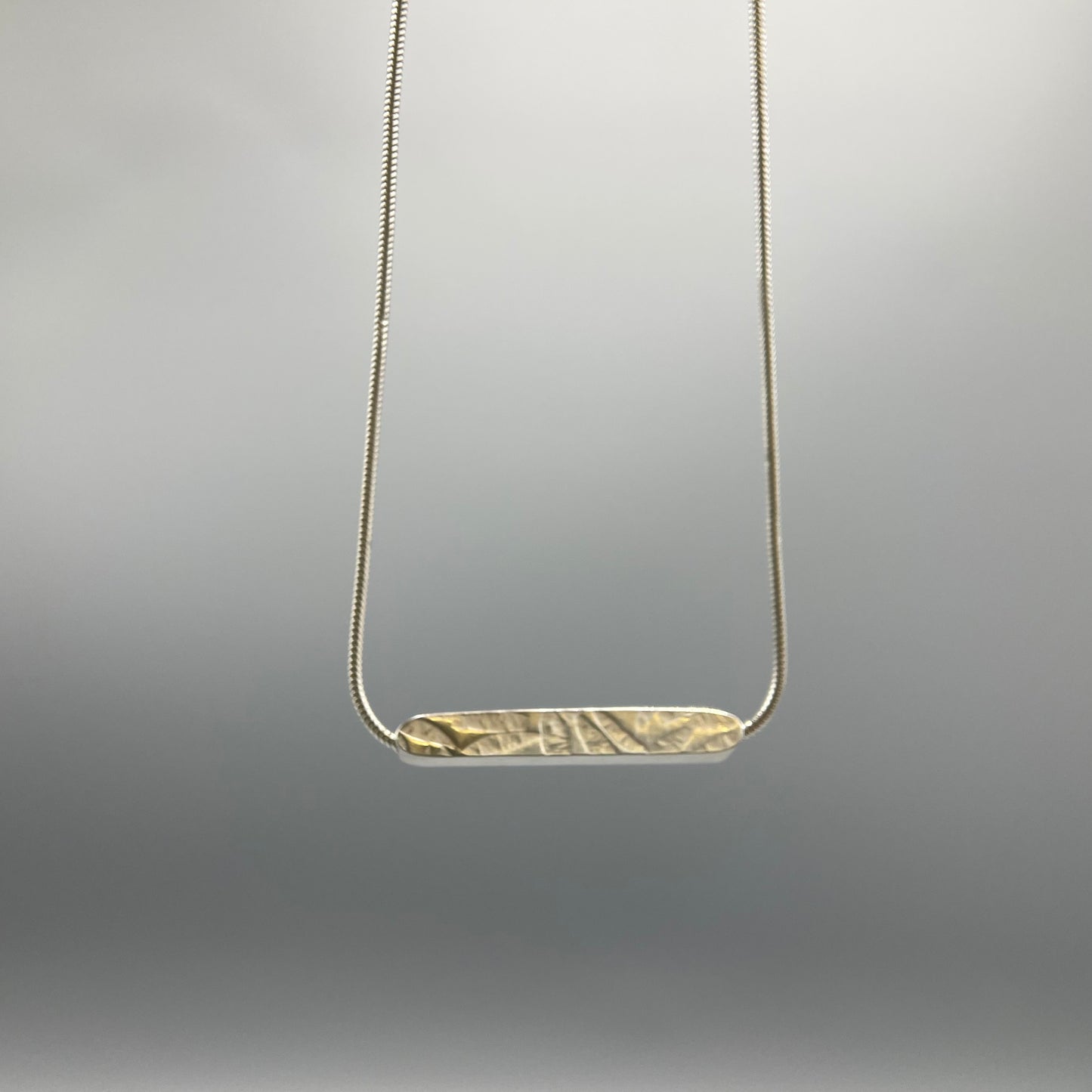 Papermetal - Petals Horizontal Bar Embossed Necklace: Silver (16" Chain)