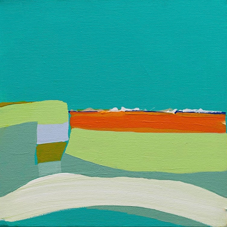 Angie Kenber - And Far Out The Surf 25 cm X 25 cm (Unframed)