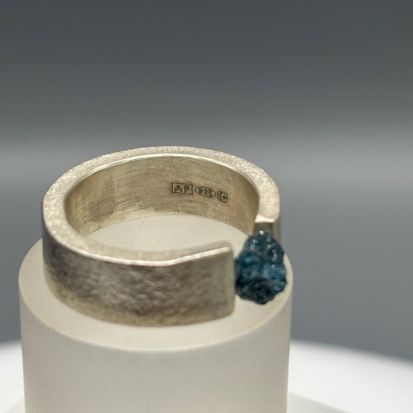 Anthony Feiler – Silver Ring with Rough Diamond (Size M)