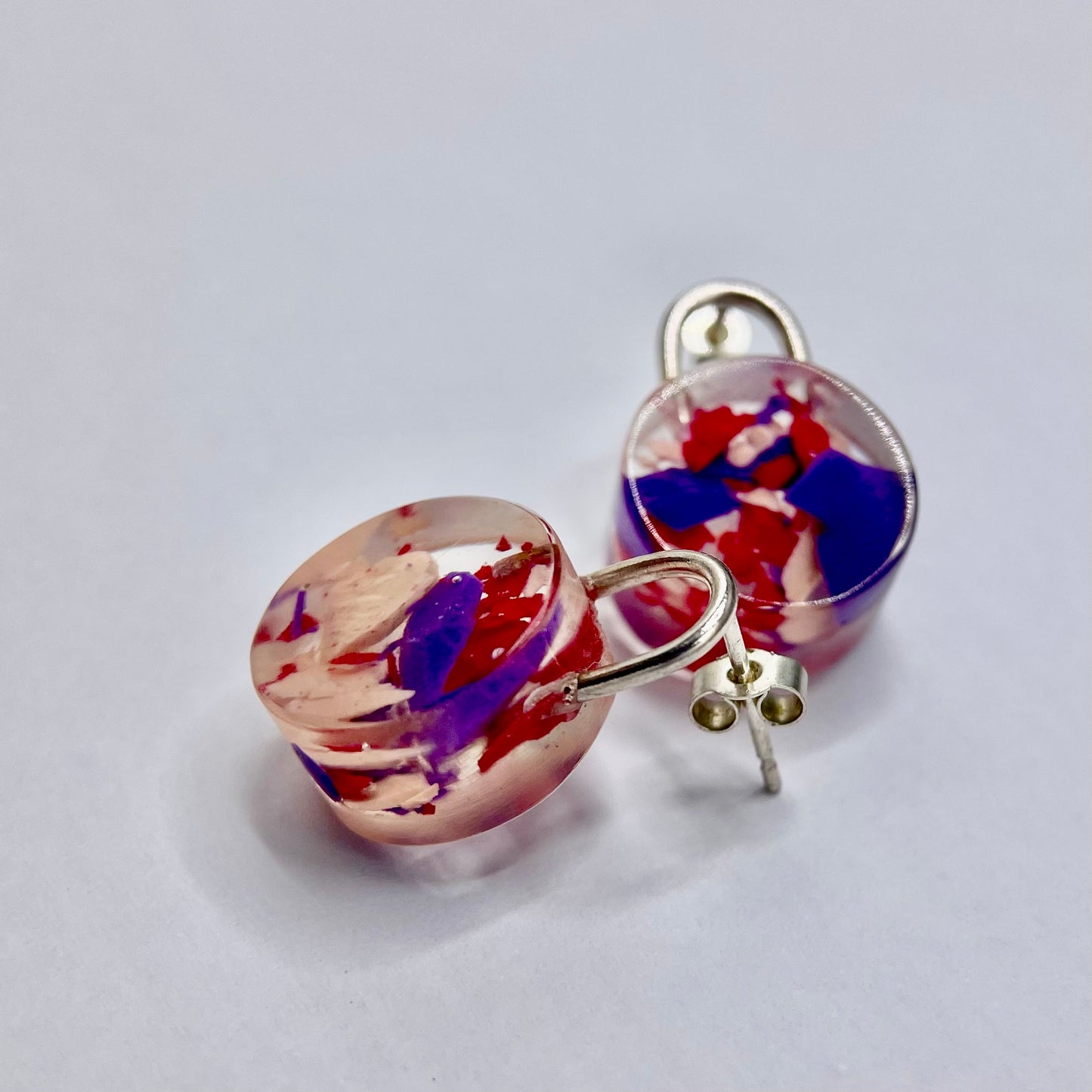 Fern Robinson - Padlock Studs (Mixed) - Resin/Silver/Crayon