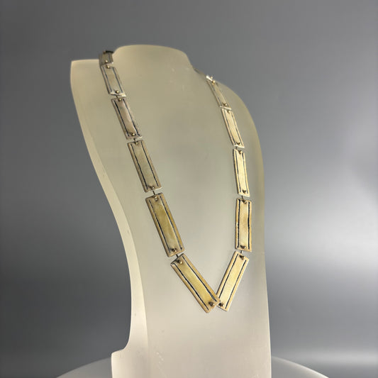 Anthony Feiler - Necklace: Silver and Enamel with 9ct Gold Links