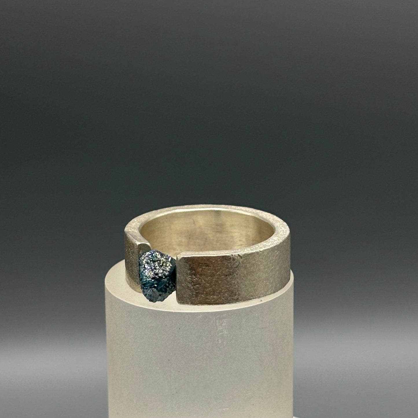 Anthony Feiler – Silver Ring with Rough Diamond (Size M)