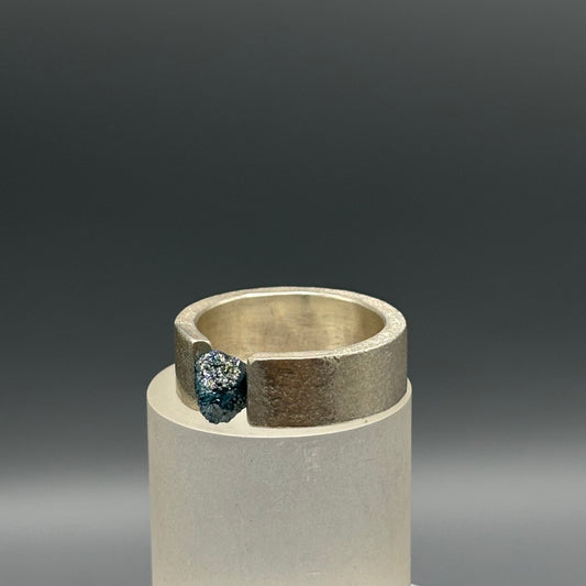 Anthony Feiler – Silver Ring with Rough Diamond (Size M)