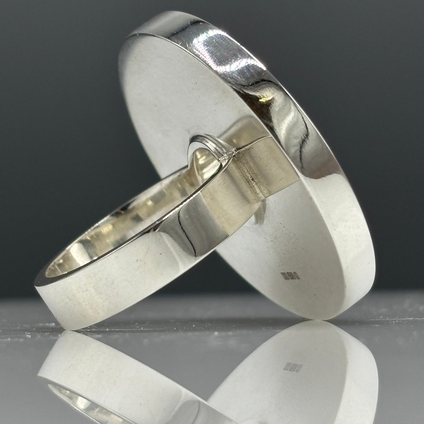 Wilde Works – Sterling Silver and Resin Large 'First Exploration' Ring (Slate Blue)