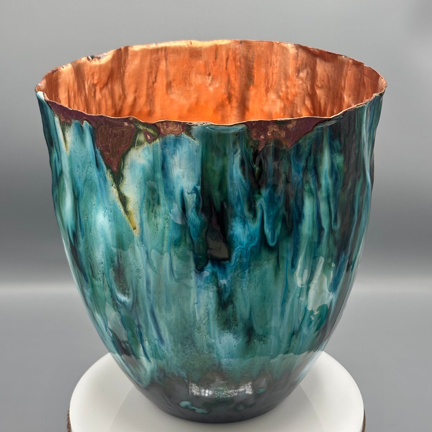 Cruan – Shades of White (Enamelled Copper Vessel)