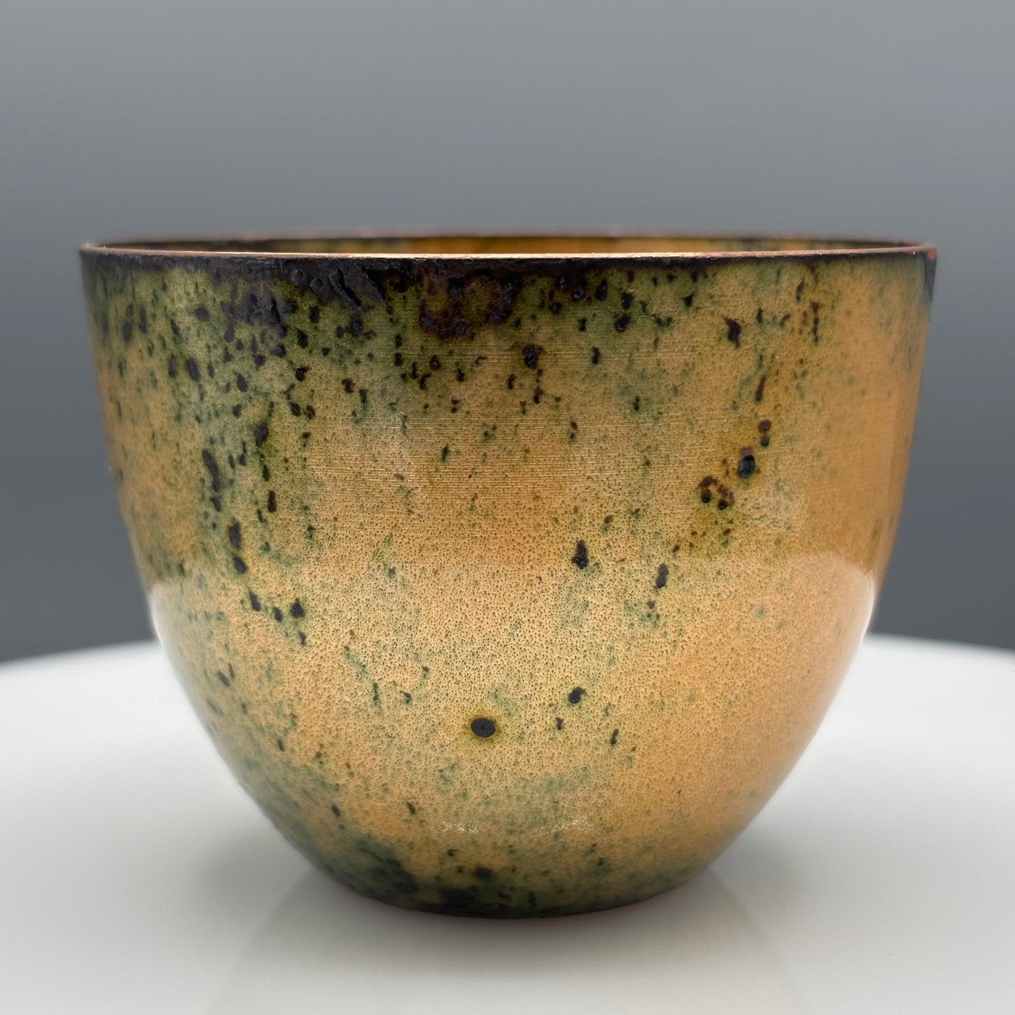Cruan – Fairview Enamelled Copper Bowl (Hard White & Gold)