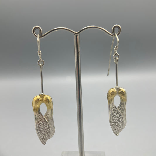 Tim Blades - Silver and Gold Plated 'Sycamore' Drops