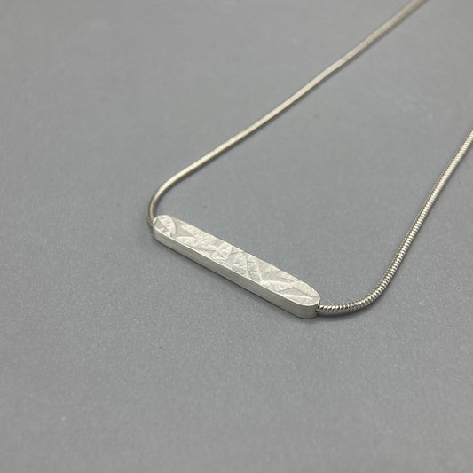 Papermetal - Petals Horizontal Bar Embossed Necklace: Silver (16" Chain)