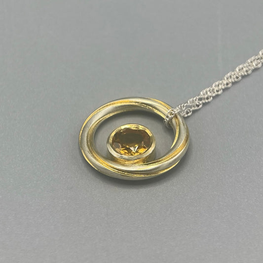 Alice Gow - Twist Continuum Pendant: 8mm Citrine