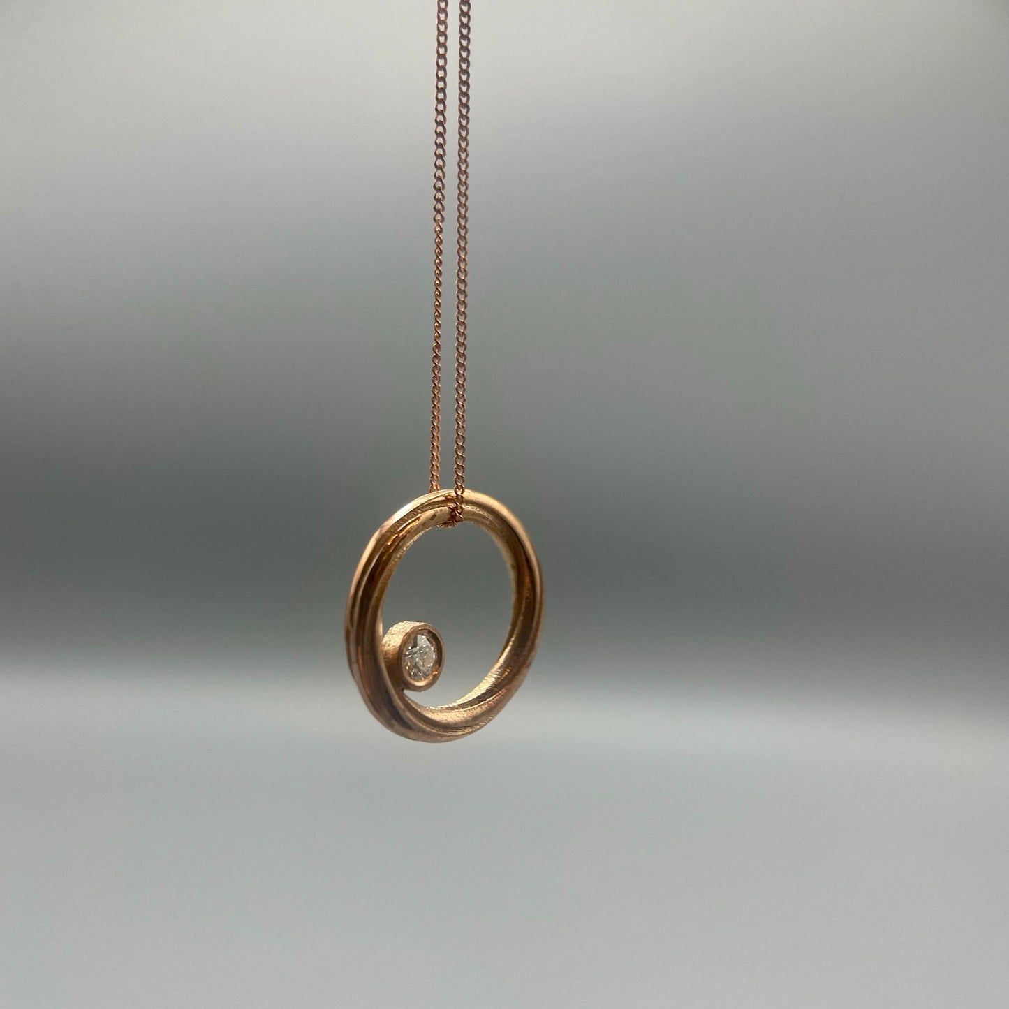 Alice Gow - Twist Continuum Pendant 9ct Rose Gold - Diamond