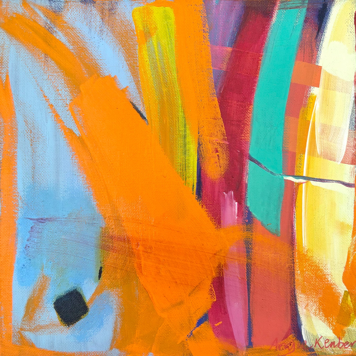 Angie Kenber - Candy Stripes 30cm x 30cm (Framed)