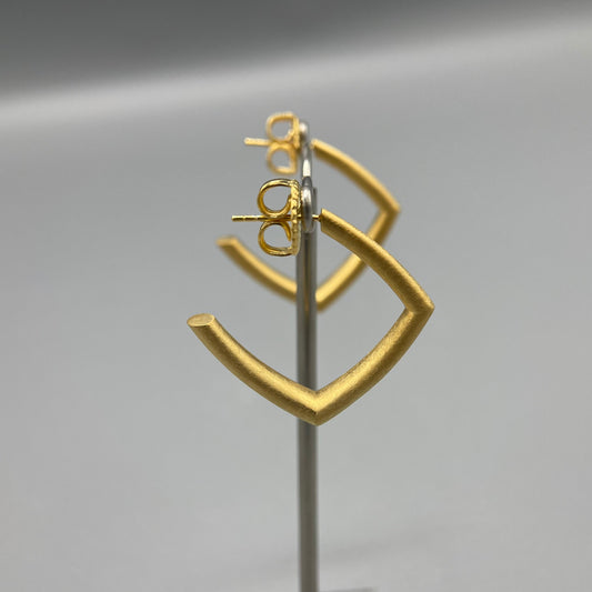 Sheng Zhang - 'Curved Curves' Rhombus Hoop Earrings