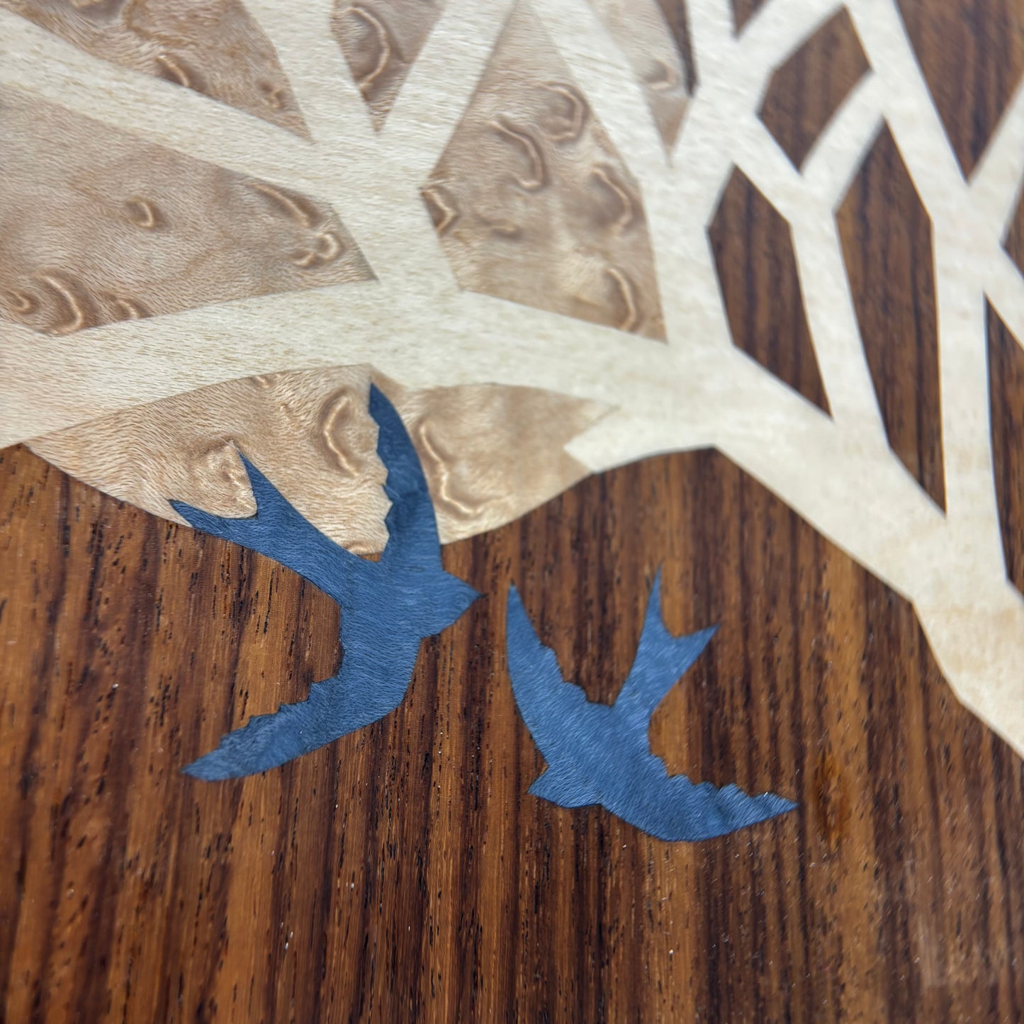 TT Designs – Evening Flight (Original Wooden Marquetry Wall Hanging)