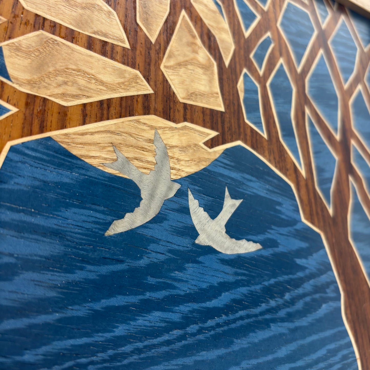 TT Designs – Silent Flight (Original Wooden Marquetry Wall Hanging)