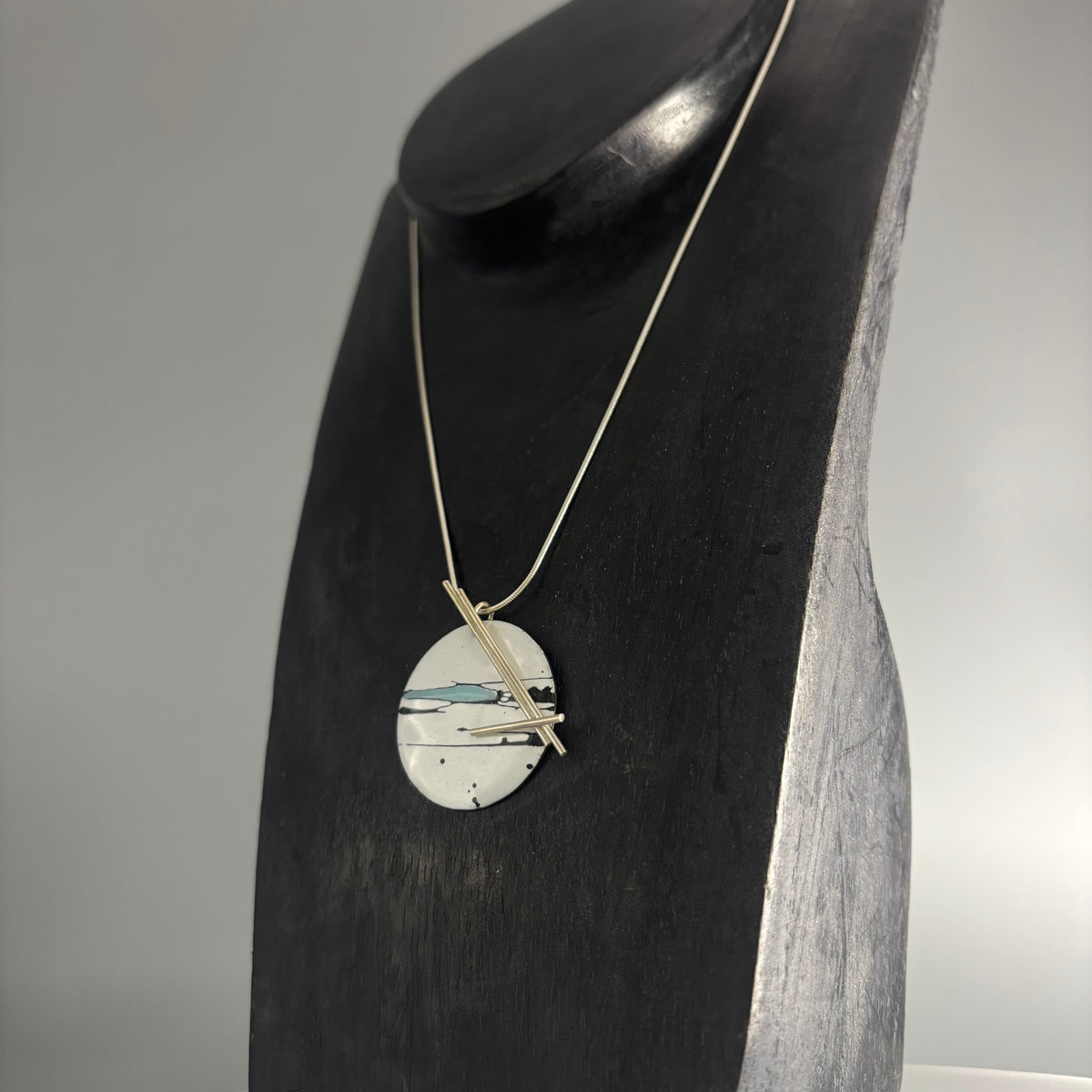 Judit Patkos – Blue Splash! Enamel Pendant Necklace