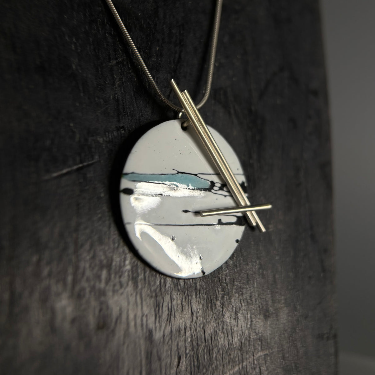 Judit Patkos – Blue Splash! Enamel Pendant Necklace