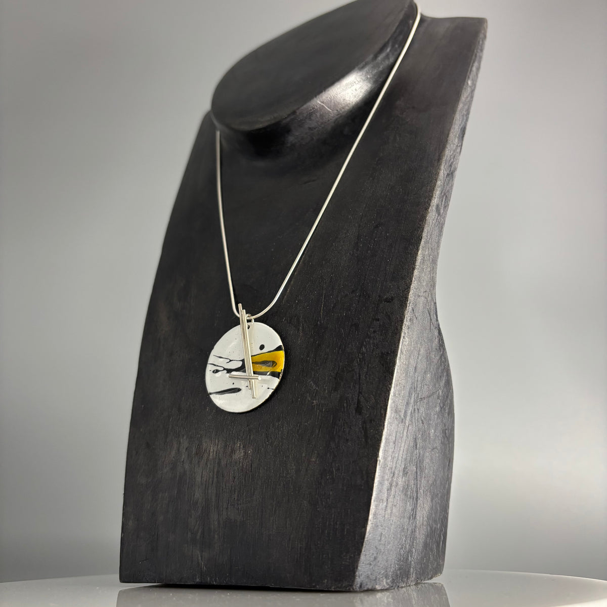 Judit Patkos – Yellow Splash! Enamel Pendant Necklace