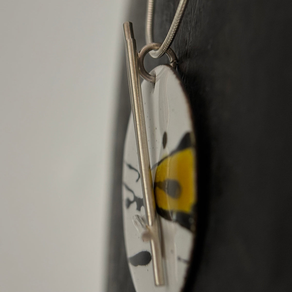 Judit Patkos – Yellow Splash! Enamel Pendant Necklace