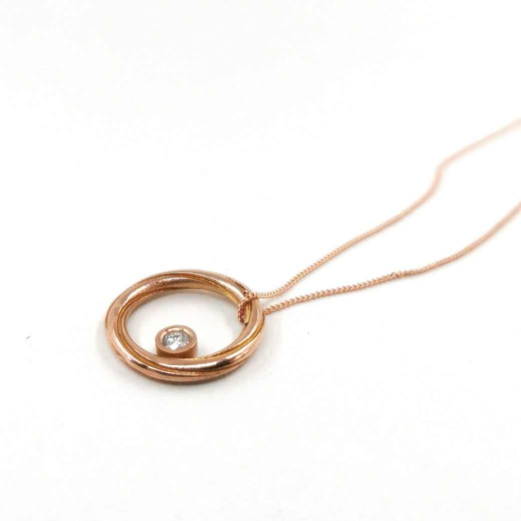 Alice Gow - Twist Continuum Pendant 9ct Rose Gold - Diamond