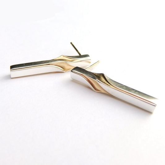 Alice Gow - Twist Arch Earrings - Silver Gilt Contrast