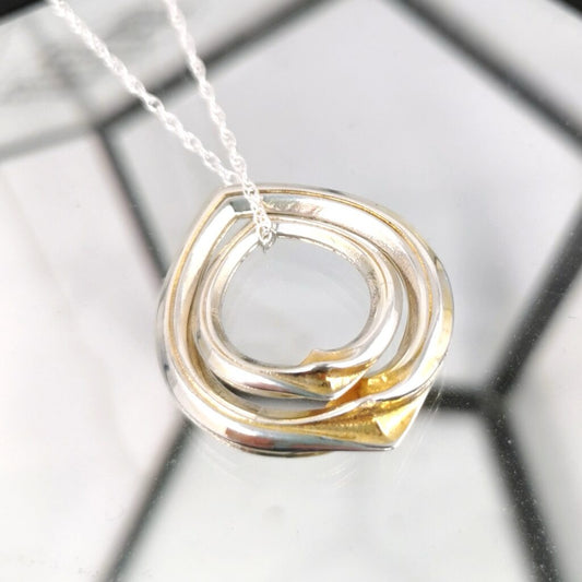Alice Gow - Twist Flare Double Pendant - Silver (Gilt Contrast)