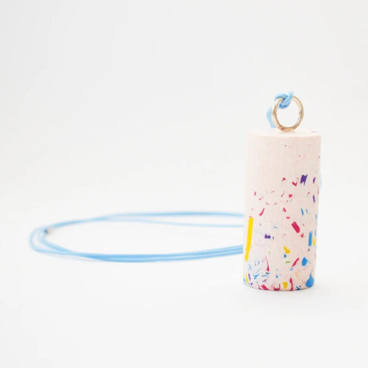 Fern Robinson - Jesmonite Cylinder Necklace - Jesmonite/Silver/Crayon